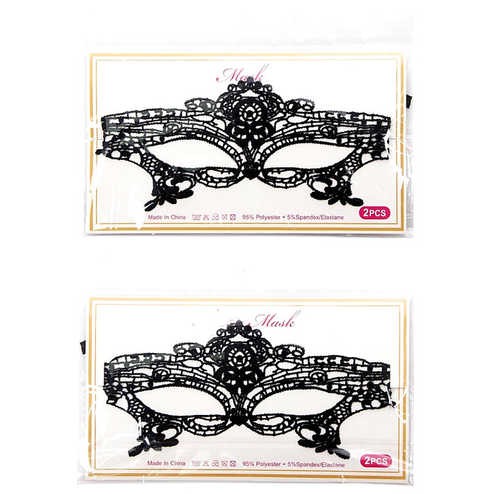 Маски на глаза Star Night кружевные, черные, 2 шт (без коробки)