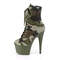 Ботинки Pleaser Adore-1020CAMO *Каблук 7 дюймов, 2 3/4 дюйма, шнуровка, боковая молния, зелёные