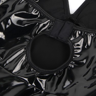 Платье с чокером, глянцевое Star Night Wet Look с имитацией винила, черное, S