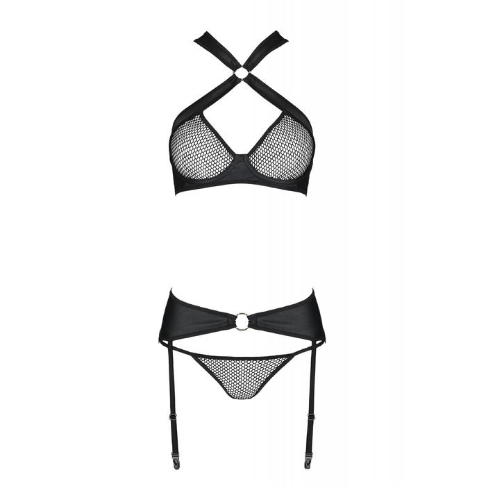 Комплект нижнего белья в сеточку AMANDA SET black S/M - Passion