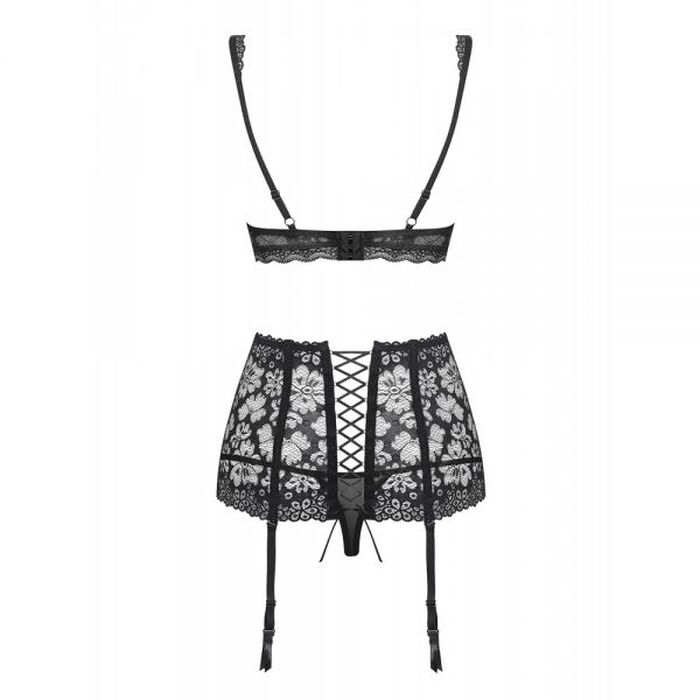 Комплект з поясом для панчіх Obsessive 856-SEG-1 3 pcs set XXL