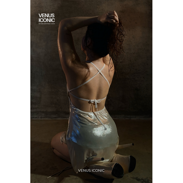 Сукня Venus Iconic METALLIC GLOW для танців з ефектом мокрого металу