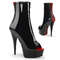 Boots Pleaser Delight-1025, каблук 6 дюймов, ботильоны в стиле корсета с открытым носком PF 1 3/4 дюйма, молния сбоку, цвет красный/черный