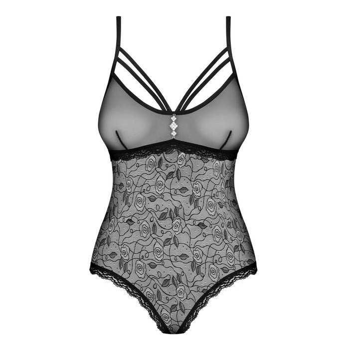 Кружевное боди черное 818-TED-1 teddy M/L