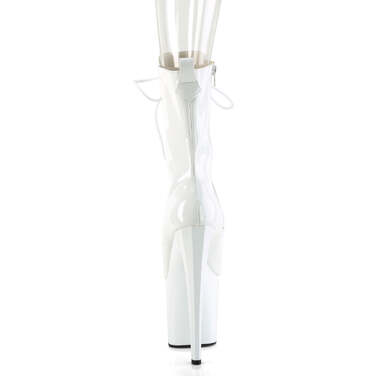 Ботильоны Enchant-1041, каблук 8 дюймов, высота 3 3/4 дюйма, открытый носок, молния сбоку, белые