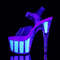 Босоніжки Pleaser Adore-708UVG на підборах 7 дюймів, босоніжки з ремінцем на щиколотці 2 3/4 дюйма з блискучими вставками, прозорі/білі