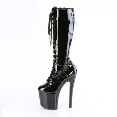 Чоботи Enchant-2023 на підборах 8 дюймів, чоботи до коліна зі шнурівкою 3 3/4 дюйма, з блискавкою збоку, чорні