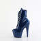 Чоботи Pleaser Adore-1020GP *7-дюймовий каблук, 2 3/4-дюймові черевики на шнурівці спереду з PF, блискавка збоку, темно-сині
