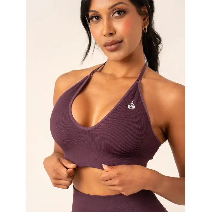 Топ Ryderwear Lift Rib Seamless Halter Sports Bra - Plum