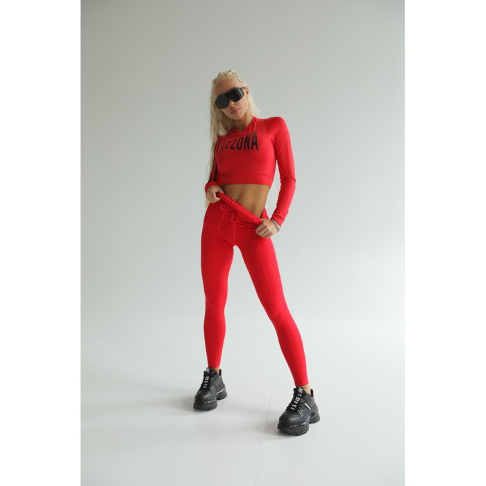 Леггинсы Fitzona RED LEGGINGS WITH RUFFLED WAISTBAND