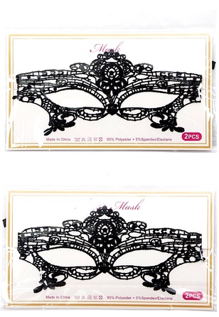 Маски на глаза Star Night кружевные, черные, 2 шт (без коробки)