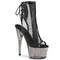 Чоботи Pleaser Adore-1018MSHT **7-дюймовий каблук, тоновані черевики до щиколотки з відкритим носком 2 3/4 дюйма, блискавка збоку, чорні/сірі