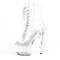 Ботинки Pleaser Adore-1021C *7 дюймов, каблук PF, 2 3/4 дюйма, открытый носок, шнуровка спереди, прозрачные