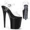 Босоніжки Pleaser Flamingo-808CRS-2 на підборах 8 дюймів, босоніжки з ремінцем на щиколотці 4 дюйми, прозорі/чорні