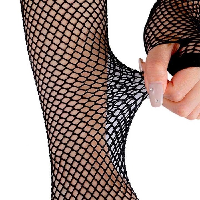 Сексуальні рукавички-мітенки до ліктя Obsessive Darkessia у сіточку, чорні, O/S