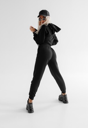 Кофта жіноча Fitzona Victory чорна для фітнесу та танців з вирізами