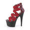 Босоножки Pleaser Adore-748SP, каблук 7 дюймов, высота 2 3/4 дюйма, закрытый задник, перекрещивающиеся носки, молния сзади, красные/черные