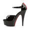 Туфлі Pleaser Delight-660FH на підборах 6 дюймів, босоніжки PF d'Orsay 1 3/4 дюйма зі шнурівкою на корсеті, чорні
