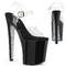 Босоножки Pleaser Xtreme-808CRS. Каблук 8 дюймов, ремешок на щиколотке 4 дюйма, прозрачный/серебристый.