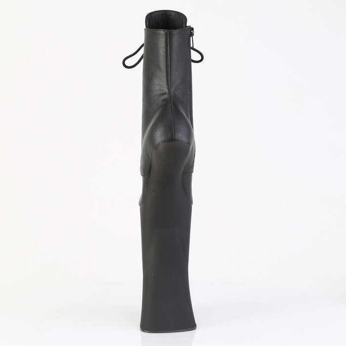 Чоботи Forbidden-1020 без підборів, 11 дюймів, зі шнурівкою спереду 6 1/4 дюйма, з внутрішньою блискавкою, чорні, веганська шкіра