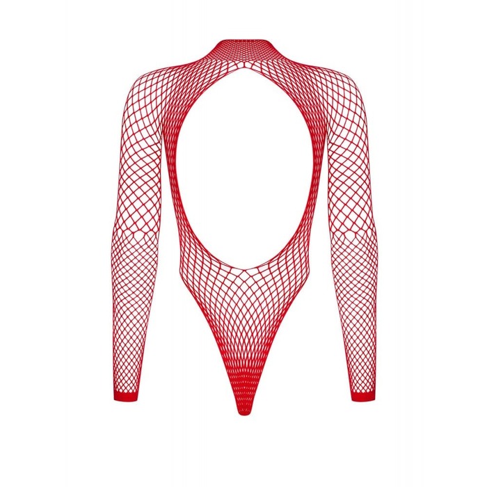 Боди-сетка Obsessive B126 с открытой спиной, красный, XL/XXL