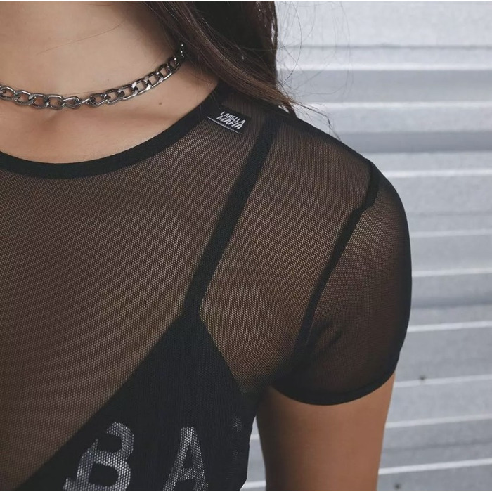 Топ Labellamafia CROPPED Logomania Black Tule 21181