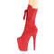 Чоботи Pleaser Flamingo-1050FS *8-дюймовий каблук, 4-дюймові черевики зі шнурівкою спереду до середини ікри, з бічної блискавки, червоні