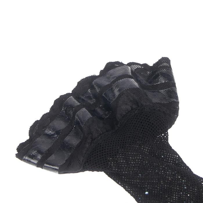 Панчохи чорні в сіточку зі стразами Star Night на силіконовій стрічці, XS/M