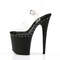 Босоніжки Pleaser Flamingo-808ABLS на підборах 8 дюймів, босоніжки з ремінцем на щиколотці 4 дюйми, прозорі/чорні