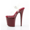 Босоніжки Pleaser Flamingo-808 на підборах 8 дюймів, босоніжки з ремінцем на щиколотці 4 дюйми, прозорі/бордові
