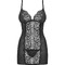 Еротична сорочка з візерунком Obsessive Laluna Сhemise чорна, L/XL