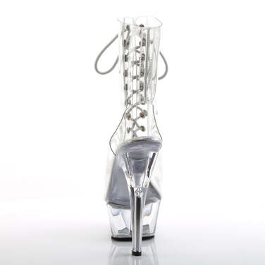 Чоботи Kiss-1016C *6 дюймів на підборах, 1 3/4 дюйма з відкритим носком/підбором, зі шнурівкою спереду, прозорі