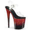 Босоножки Pleaser Flamingo-808SS, каблук 8 дюймов, ремешок на щиколотке 4 дюйма, прозрачный/красный