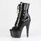 Ботинки Pleaser Adore-1021GP, каблук 7 дюймов, 2 3/4 дюйма, открытый носок, шнуровка, молния сбоку, чёрные блестки