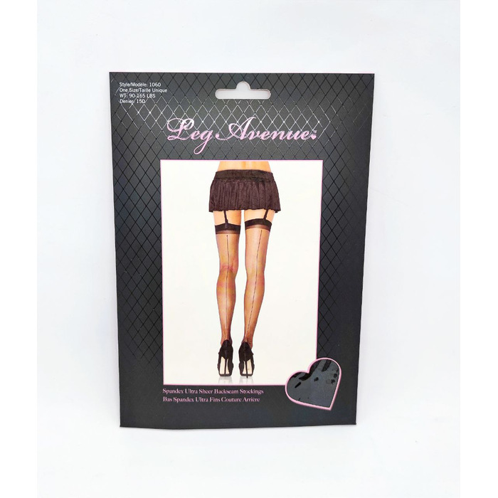 Черные чулки Leg Avenue Ultra Sheer Backseam