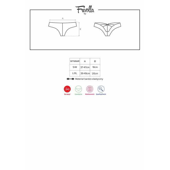 Мереживні трусики Obsessive Frivolla персикові, розмір L/X