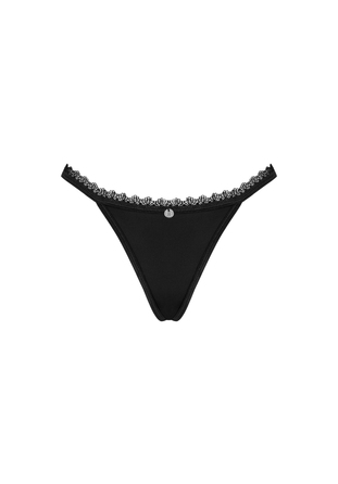 Трусики стрінги ажурною вставкою Obsessive Maderris чорний, XS/S