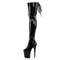 Ботинки Pleaser Flamingo-3063, каблук 8 дюймов, 4-дюймовый PF, эластичные сапоги до бедра со шнуровкой сзади, молния сбоку, черные