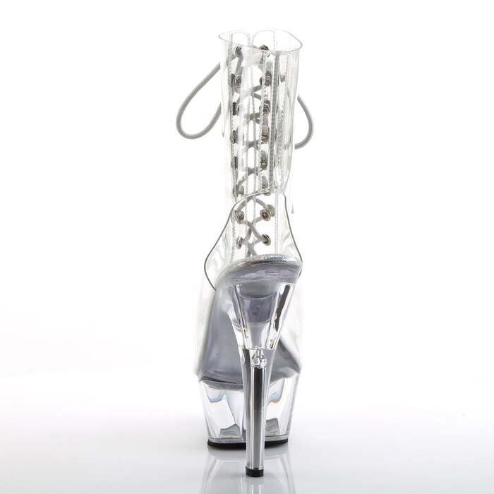 Чоботи Kiss-1016C *6 дюймів на підборах, 1 3/4 дюйма з відкритим носком/підбором, зі шнурівкою спереду, прозорі