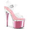 Босоніжки Pleaser Esteem-708 *7 дюймів на підборах, 3 дюйми з ремінцем на щиколотці, прозорі/рожеві