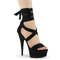 Босоніжки Pleaser Delight-671 на підборах 6 дюймів, 1 3/4 дюйма з перехресним покриттям на щиколотці, чорні замшеві/чорні