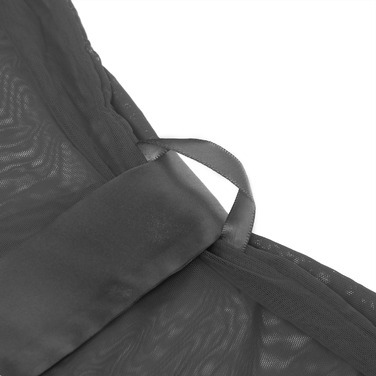 Халатик Star Night с узорами и поясом, черный, XS-S