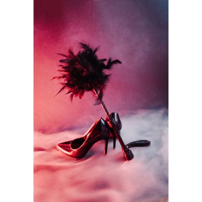 Тиклер на длинной ручке Candy Hero RCFL1.1/38 перо и кожа, черный