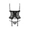 Корсет зі стрінгами Passion JUSTINA CORSET чорний, S/M