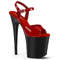 Босоніжки Pleaser Flamingo-809 *8 дюймів на підборах, 4 дюйми з ремінцем на щиколотці, червоні/чорні