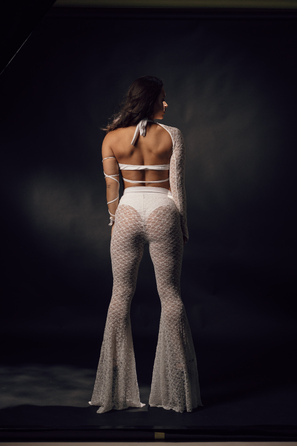 SILHOUETTE PANTS White Lace mesh_ біла сітка з мереживом