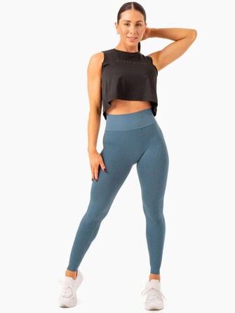 Леггинсы Honeycomb Scrunch Seamless Leggings - Steel Blue