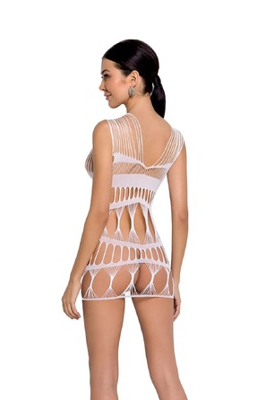 Платье с плетением в виде паутины Passion BS089 белое