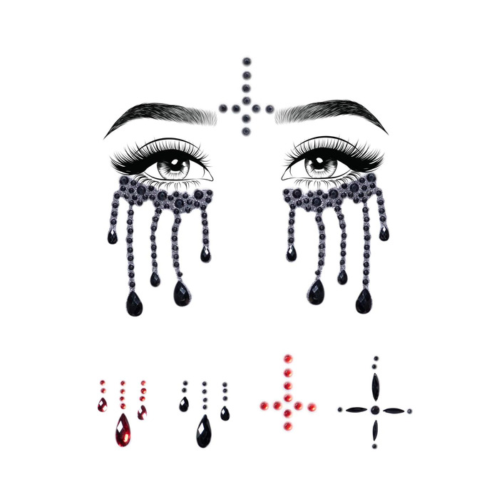 Маска зі страз Possessed face jewels sticker Leg Avenue