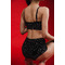 Sparkle Lurex Set — Блискучий Комплект із Велюровим Топом і Шортами для Танців та Сцени - чорний у смуги